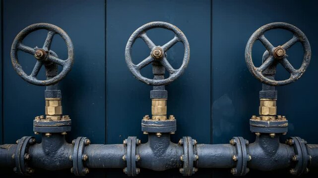 Industrial piping with valves