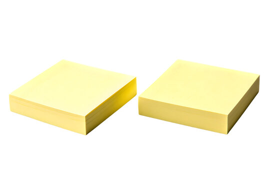Mock-up Sticker of a post-it note, yellow paper with colored stripes on the bottom and side, white background