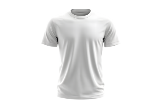 Mock-up White T-shirt, isolated on a white background. Photograph, PNG, POD, Print on demand
