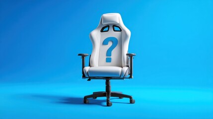 Empty gaming chair with a question mark