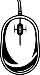 Computer Mouse Vector Illustration, Minimal Modern Device Icon
