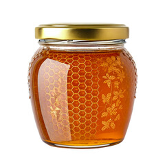 Jar of Honey PNG Isolated on Transparent Background Natural Golden Honey Jar Clipart

