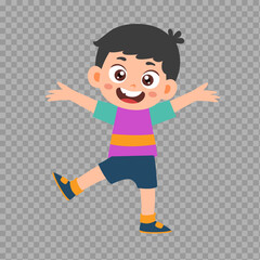 Happy Cartoon Boy with Open Arms – Joyful Kid Illustration

