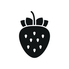 Solid strawberry with heart-like shape. Perfect for bold food or fruit-related icons.