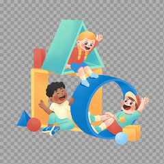 Kids Playing with Geometric Shapes – Fun Learning Activity

