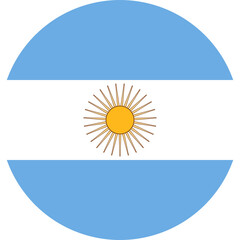 simple icon of the argentine flag in a round or circle shape
