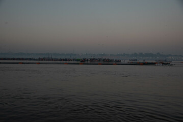 sunset over the river