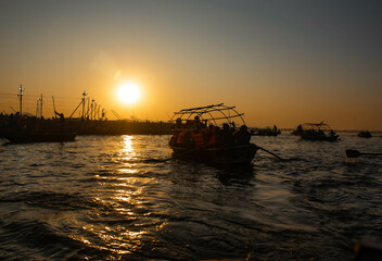 sunset on the river
