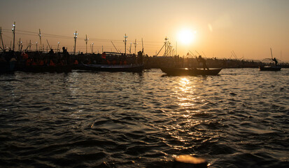 sunset on the river