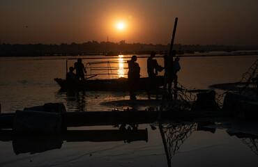 sunset on the river