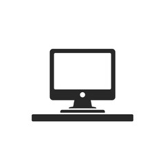Fototapeta premium Desktop computer icon in simple black, for web design and applications