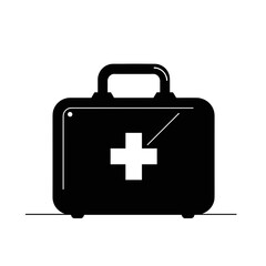 Obraz premium Black first aid kit with cross symbol represents medicine, health, safety, and preparedness