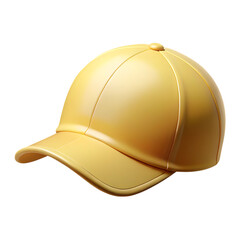 Fototapeta premium Yellow baseball cap mockup isolated on transparent background