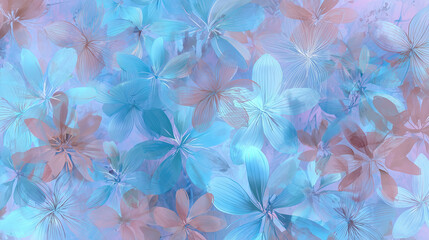 Transparent beautiful blue flowers background wallpaper