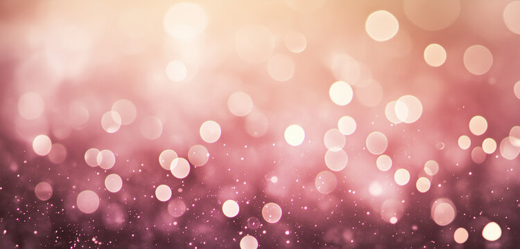 luzes desfocadas abstratas brilhantes fundo bokeh de f&eacute;rias com tons dourados rosa elegante cen&aacute;rio de natal