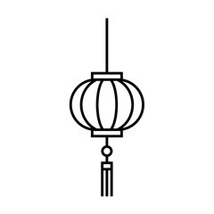 Chinese lantern outline vector icon. Asian new year lantern sign. Editable stroke.