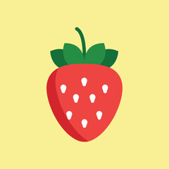 Colored strawberry with soft gradient tones. Suitable for food, health, or grocery icons.