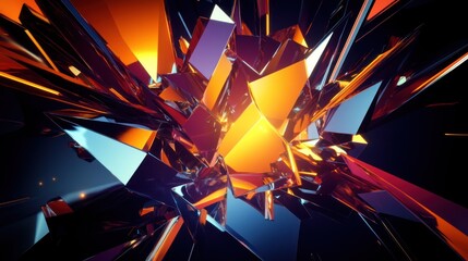 Abstract shattered crystal explosion