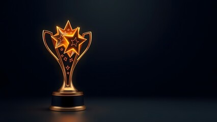 Silver or gold antique trophy cup with a burning candle flame, isolated on a black background