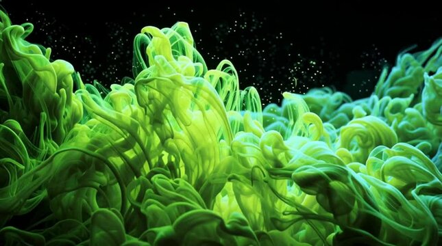 Green Abstract background in motion. Concept of movement, color, dynamism. Fluid.