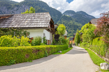 Sunny Street of a Mountain Village