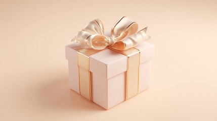 Fototapeta premium Elegant gift box with golden ribbon