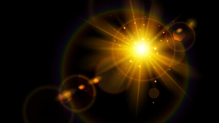 Obraz premium Glow isolated white transparent light effect, sun light with lens flare effect. Sun flush, Overlays, light, Sun, sunrays, transitions, lens flare, light leaks and glare in PNG format. sunlight PNG