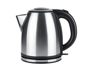 Stainless Steel Electric Kettle with Steam, side profile Isolate on white background