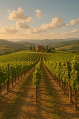 Naklejka premium vineyard in autumn