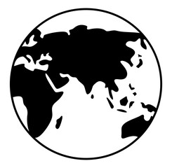 Planet earth rotates around itself or its axis. Globe, hemisphere, planetary and orbiting, illustration