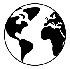 Planet earth rotates around itself or its axis. Globe, hemisphere, planetary and orbiting, illustration