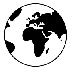 Planet earth rotates around itself or its axis. Globe, hemisphere, planetary and orbiting, illustration