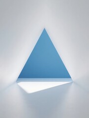 Fototapeta premium Abstract Geometric Composition with Blue Triangle and White Surroundings