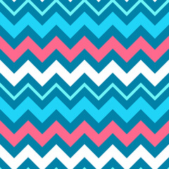 Bold Chevron Pattern in Pink, Blue, and Navy for Modern Geometric Backgrounds and Stylish Textile Design.