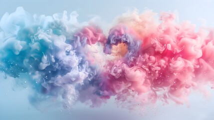 Fototapeta premium Swirling colors represent love with soft pastel hues and artistic cloud forms creating a dreamy atmosphere