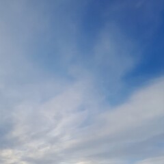 Sky With Clouds Natural Formation, Blue White Grey, Weather Or Background