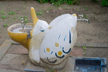 Duck shaped faucet in Japanese park