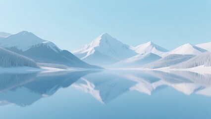 Snow-Capped Mountains Reflected in Calm Water