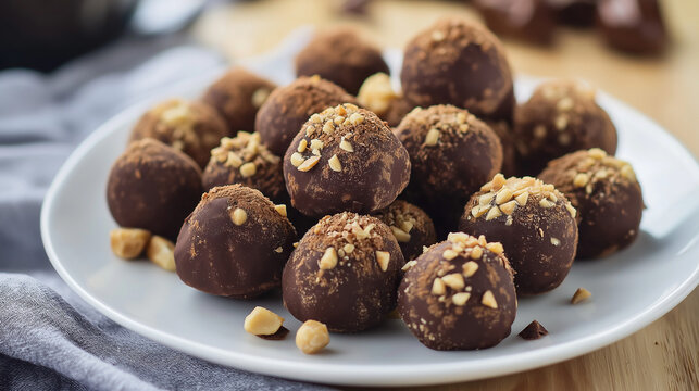 Trufas de chocolate com recheio de avel&atilde;