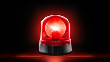 emergency red light animation on black background looping emergency light animated