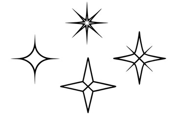 Radiant Star Line Art Vector