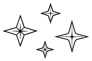 Radiant Star Line Art Vector