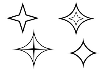 Radiant Star Line Art Vector