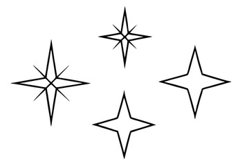 Radiant Star Line Art Vector