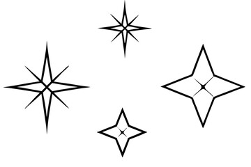 Obraz premium Radiant Star Line Art Vector