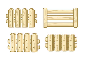 Illustration vector graphics of collection of wooden fences type perfect for background, architectural design projects, educational materials, game assets, landscaping plan, educational materials etc