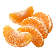 Vibrant Orange Segments Arranged Attractively Isolated on White Background
