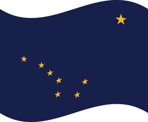 Alaska flag in waving. Flag of Alaska state.