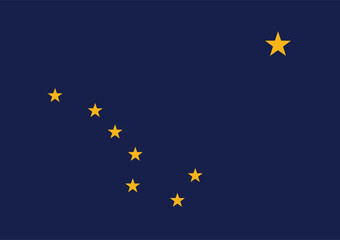 Alaska flag. Flag of Alaska state.