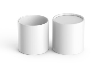 Perfume Container Paper Tube Mockup Black Image Isolated on White 3D Render